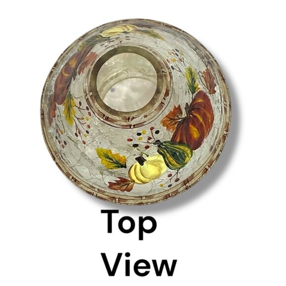 Yankee Candle Shade Crackle Glass Fall Autumn Thanksgiving Pumpkin Harvest - Picture 9 of 16